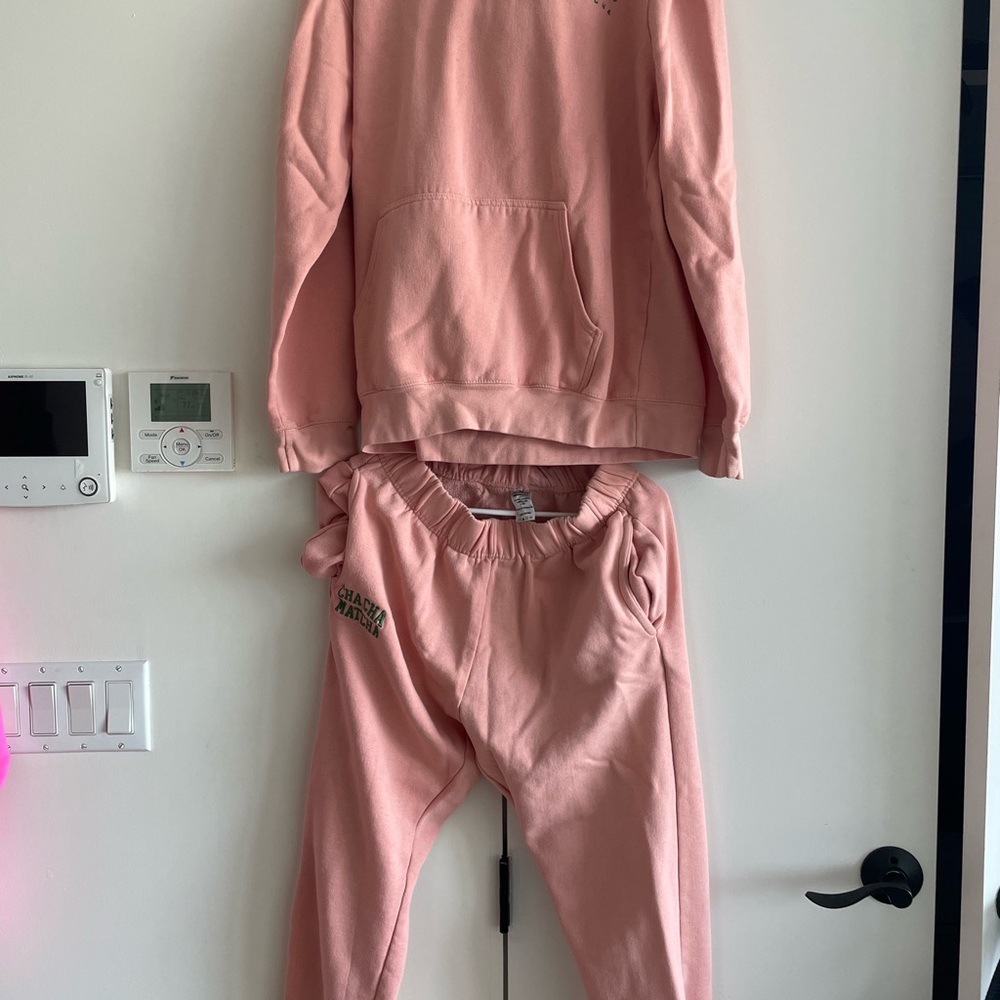 Cha Cha Matcha Hoodie and Sweatpants Set Size Medium